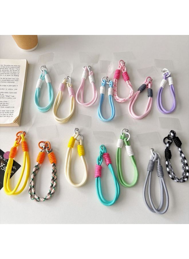 Mobile Phone Rope Diy Woven Wrist Rope Anti-lost Mobile Phone Chain Ccd Camera Color Mobile Phone Lanyard Pendant Mobile Phone Case-Specifications: Big Red And Red Circle