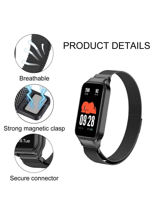O Ozone Milanese Loop Strap for Xiaomi Redmi Smart Band 2 Stainless Steel Replacement Strap Mesh Metal Watch Bands Magnetic Adjustable Wristband Strap for Redmi Smart Band 2 Men Women -Sliver  - Image 2