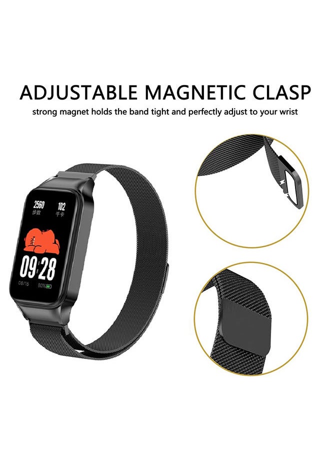 O Ozone Milanese Loop Strap for Xiaomi Redmi Smart Band 2 Stainless Steel Replacement Strap Mesh Metal Watch Bands Magnetic Adjustable Wristband Strap for Redmi Smart Band 2 Men Women -Sliver  - Image 4