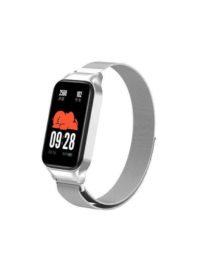 O Ozone Milanese Loop Strap for Xiaomi Redmi Smart Band 2 Stainless Steel Replacement Strap Mesh Metal Watch Bands Magnetic Adjustable Wristband Strap for Redmi Smart Band 2 Men Women -Sliver  - Image 1