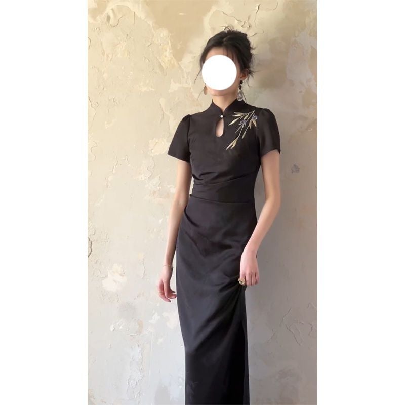 Elegant Cheongsam 2024 Modern Dress Slimming Design 9114  - Image 2