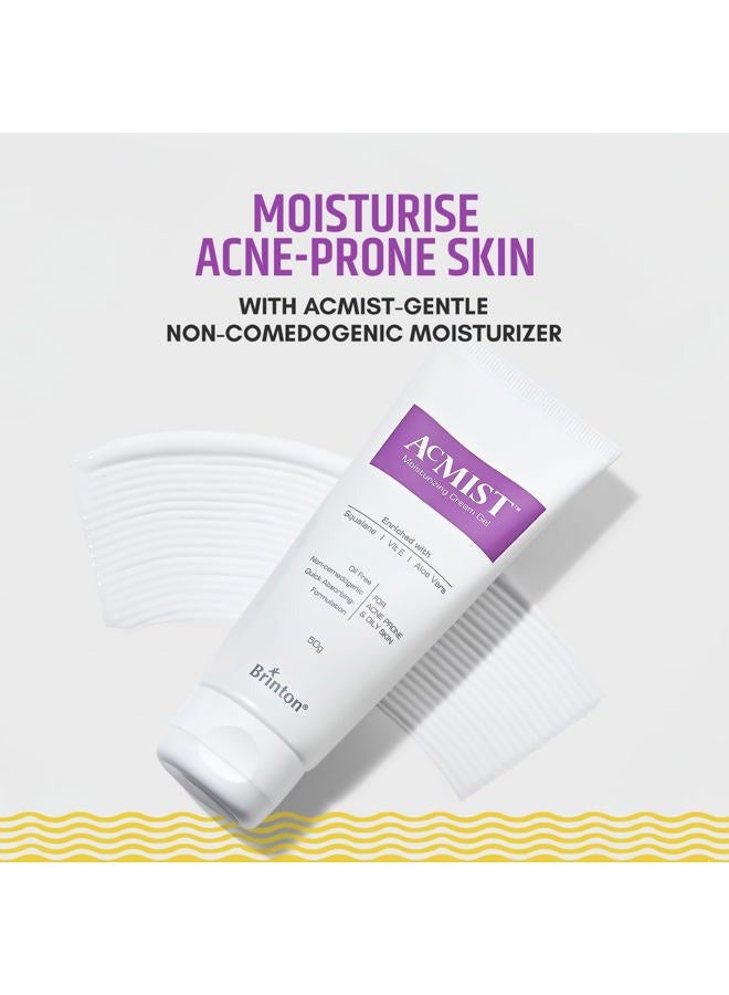 Brinton AcMist Moisturizing Cream Gel for Acne Prone and Oily Skin, Skin Cream, Moisture Cream, Moisturizing Cream, Dry Skin Cream, Skin Care Cream, 50 g x Pack of 2 - Image 3