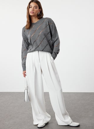 Anthracite Openwork/Hole Knitwear Sweater TWOAW24KZ00157 - pzsku/Z6BB21641628F3B39CFCDZ/45/_/1730941507/7f22a2ae-d507-4dda-b750-ab985a1f9ec4