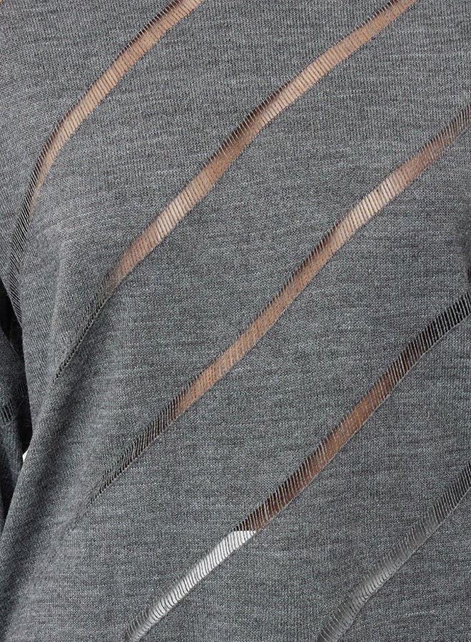 Anthracite Openwork/Hole Knitwear Sweater TWOAW24KZ00157