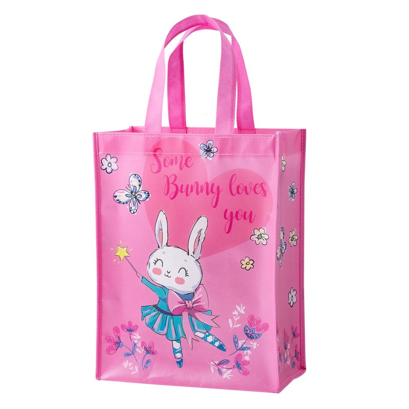 WRAPAHOLIC Large Reusable Easter Gift Bag with Handles 10 x 55 x 13 inch Some Bunny Loves You - Image 2