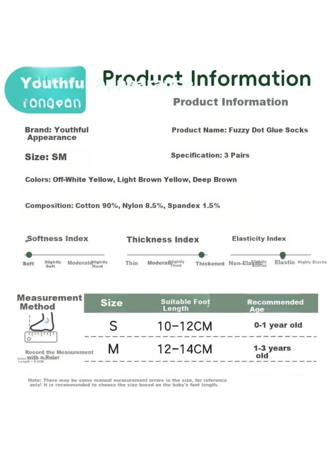 Babyface Tongyan Baby Socks, Infant Floor Socks, Autumn And Winter Indoor Socks, Non-slip And Warm Toddler Socks For Boys And Girls, 3 Pairs Pack, For Ages 1-3 - Image 4