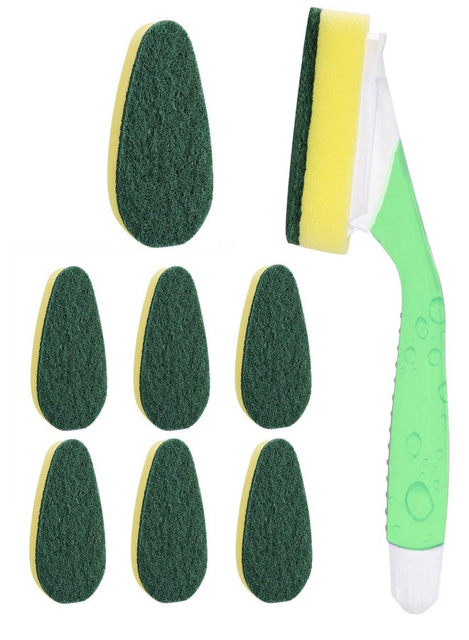 DYMOLL Dish Wand with 7Pack Replacement Dish Wand Sponges,Not Easy Leak Dishwand and Long Lasting Replacement Sponge Heads,Dish Brush Pads Kitchen Cleaning Sets - Image 1