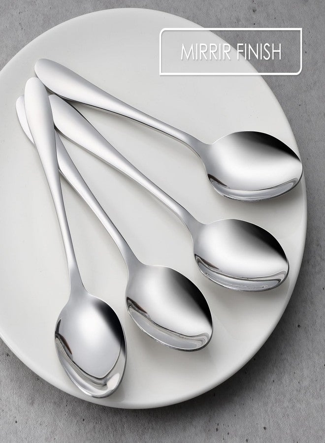 إي-فار ملاعق تقديم من الفولاذ المقاوم للصدأ، طقم ملاعق معدنية صلبة من إي-فار مكون من 4 قطع، أدوات تقديم طعام مثالية للمطاعم والحفلات والمطابخ، آمنة للاستخدام في غسالة الصحون - Image 3