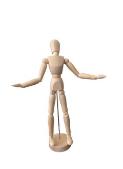 Donia Wooden Artists’ Mannequin for Drawing and Crafting, Articulate with Stand,Natural Wood Light Brown Color Size 20 cm Tall  - Image 4