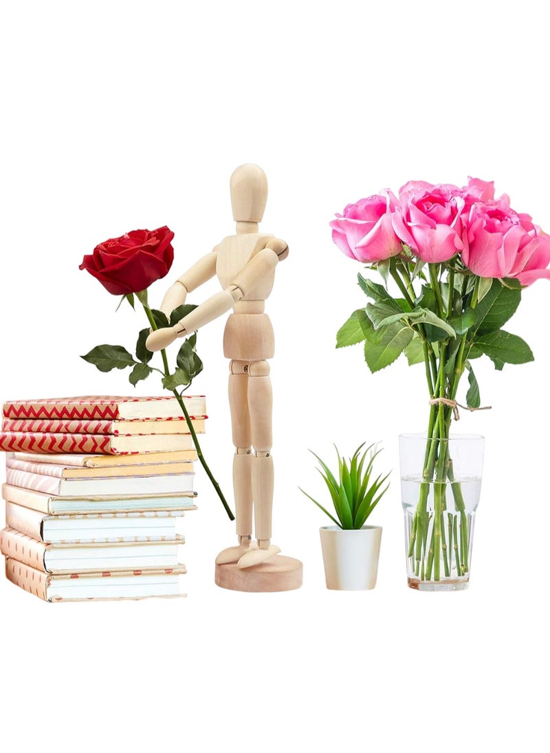 Donia Wooden Artists’ Mannequin for Drawing and Crafting, Articulate with Stand,Natural Wood Light Brown Color Size 20 cm Tall  - Image 3