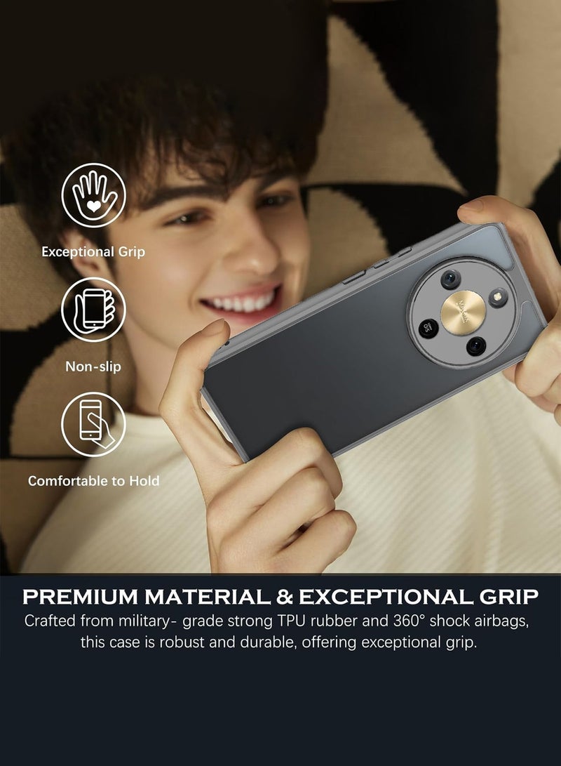 Wtech Honor X9d 5G 2025 Hybrid TPU Silicone with Raised Camera Slim Armour Case Cover (MCAPSA) - Clear/Grey - Image 3