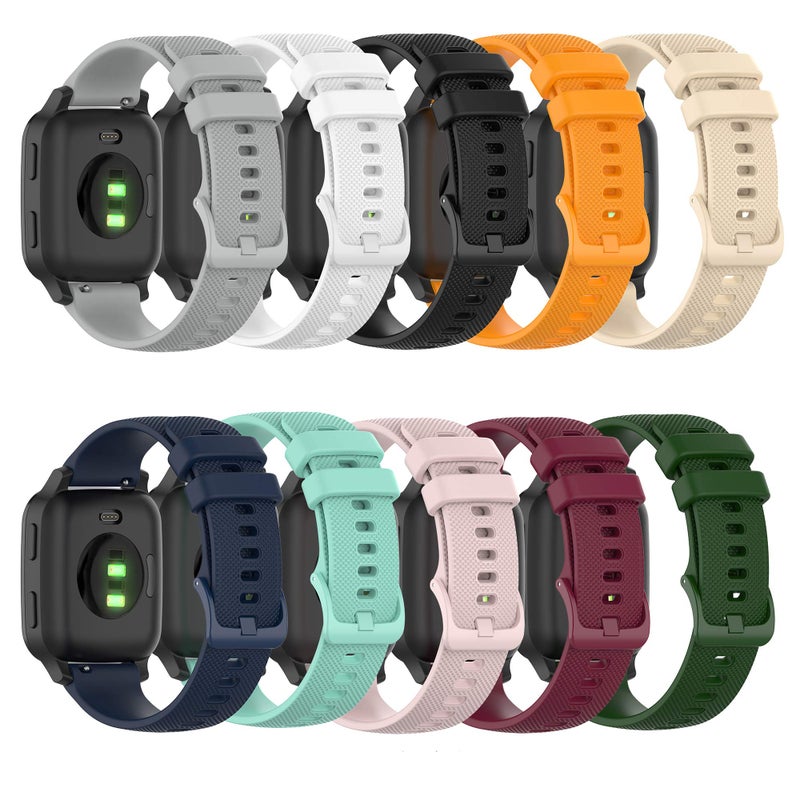 FitTurn Soft Colorful Silicone Watch Bands Compatible with Garmin Venu Sq/Venu 2 Plus, Replacement Quick Release Sport Strap for Venu Sq Music Smartwatch (10 Colors) - Image 2