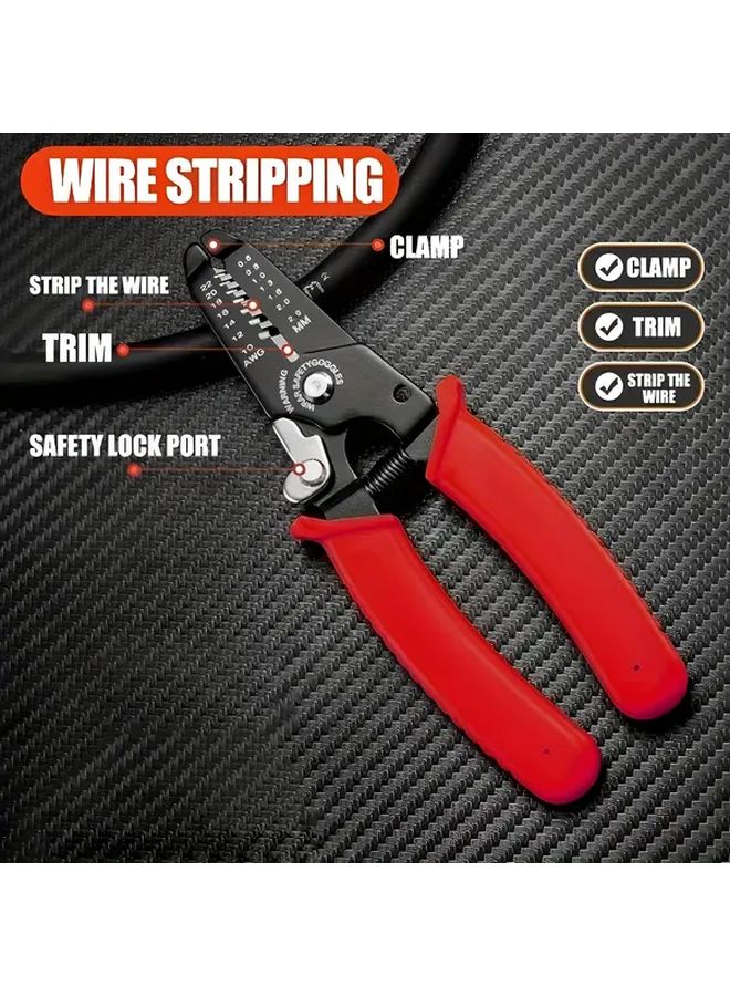 Professional Wire Stripper Pliers Carbon Steel Cutting Stripping Crimping Tool - Image 2