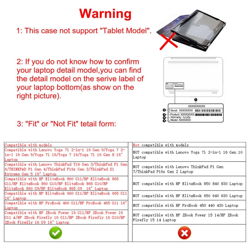 Alapmk Protective Case for Lenovo Yoga 7i 2-in-1 16 Gen 9/Yoga 7 2-in-1 16 Gen 9/Yoga 7i 16/Yoga 7 16/Yoga 7i 16 Gen 8/ThinkPad T16 Gen 3/ThinkPad P1 Gen 6/ThinkPad P16s Gen 3 16" Laptop,Starry Night - Image 2