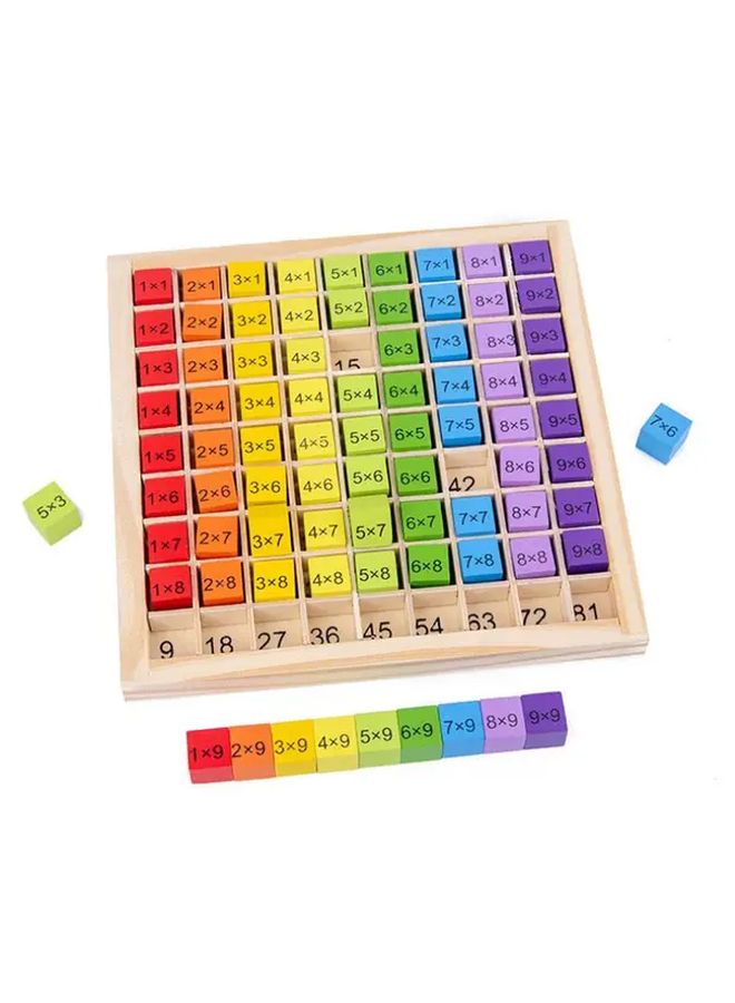 Kids Wooden Multiplication Table Educational Toy 99 Times Table Color As Picture Math Learning Aids - Image 2