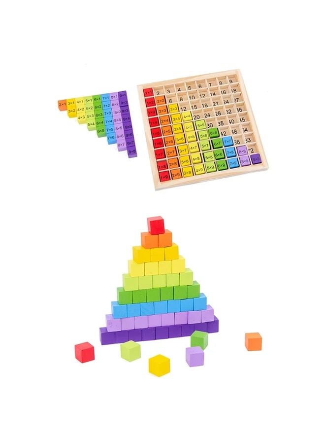 Kids Wooden Multiplication Table Educational Toy 99 Times Table Color As Picture Math Learning Aids - Image 5