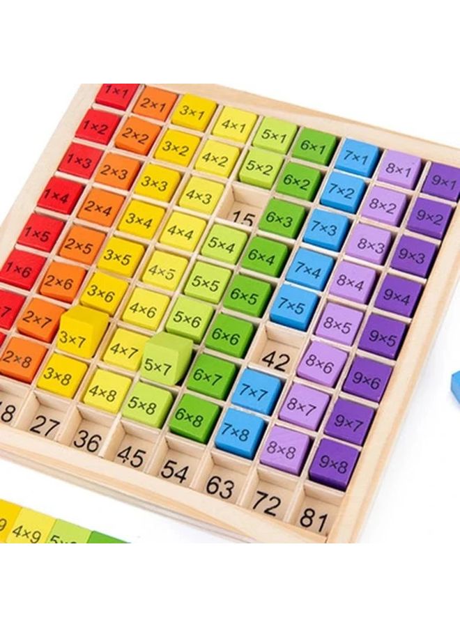 Kids Wooden Multiplication Table Educational Toy 99 Times Table Color As Picture Math Learning Aids - Image 1