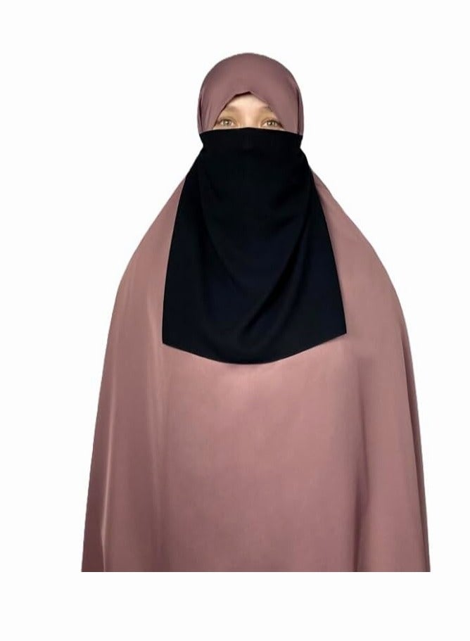برفكتوري نصف نقاب شيفون ممتاز مع شريط مطاطي، حجاب وجه مسامي  - Image 1