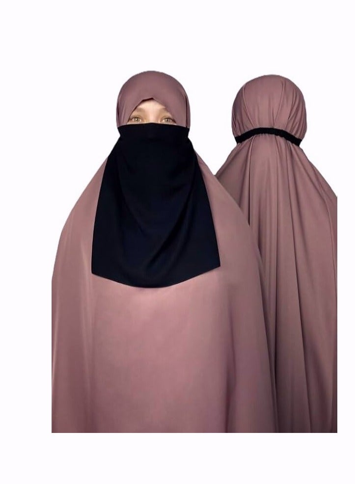 برفكتوري نصف نقاب شيفون ممتاز مع شريط مطاطي، حجاب وجه مسامي  - Image 2