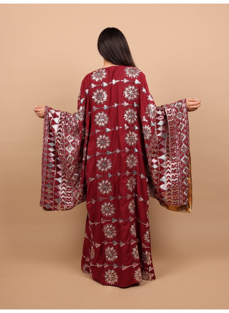 اكسا جلابية اكسا تصميم ناعم IK1106 احمر - Image 4