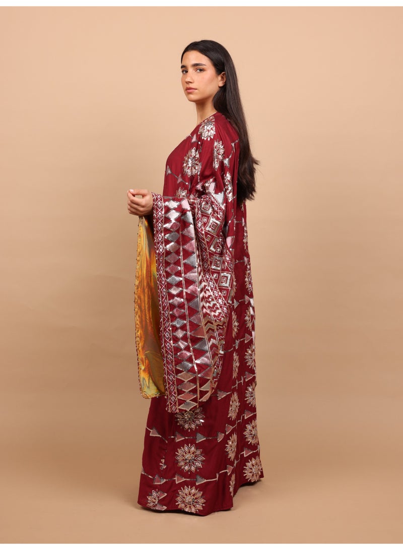 اكسا جلابية اكسا تصميم ناعم IK1106 احمر - Image 3