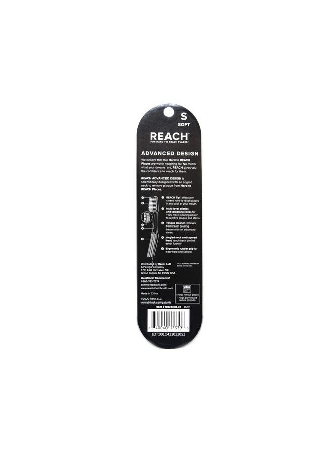 REACH Advanced Design Soft Toothbrushes, Colors May Vary, 3 Count (Pack Of 2) Total 6 Toothbrushes - Image 3