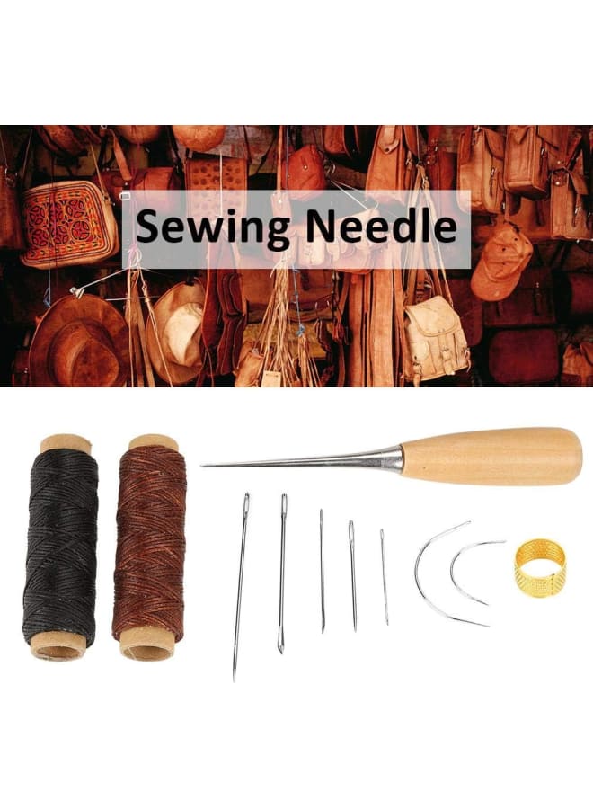 Leather Sewing Tools Repair Kit, Leather Sewing Kit - Includes Punch, Rim, Waxed Thread and Needle - For Sewing and Repairing Shoes, Bags and Other Leather Items  - Image 3