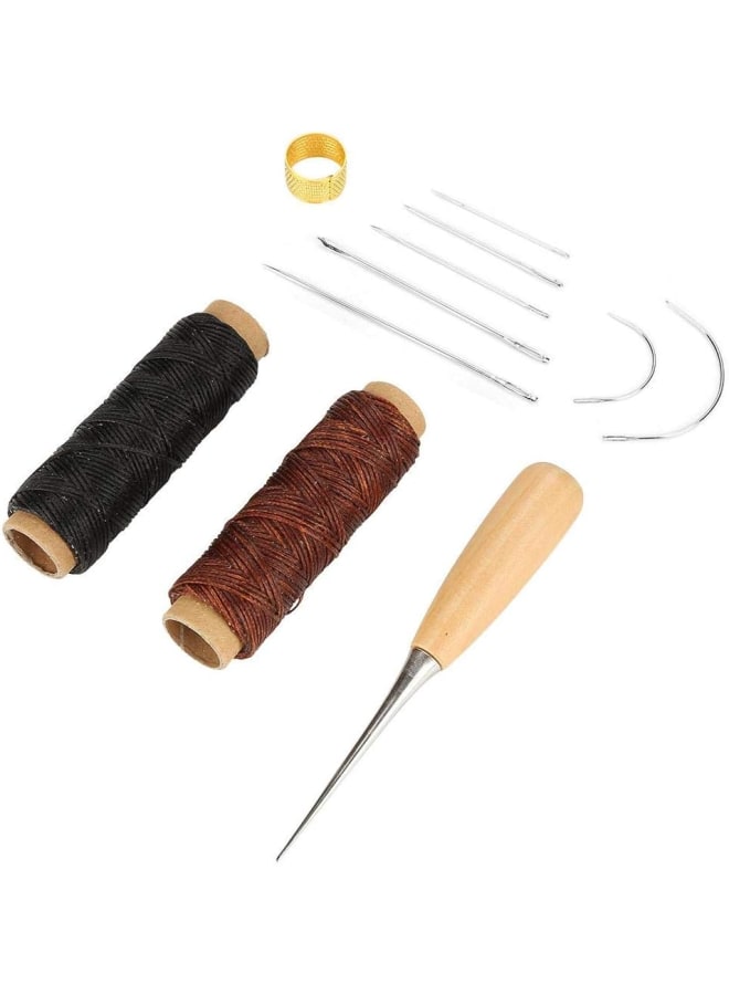 Leather Sewing Tools Repair Kit, Leather Sewing Kit - Includes Punch, Rim, Waxed Thread and Needle - For Sewing and Repairing Shoes, Bags and Other Leather Items  - Image 1