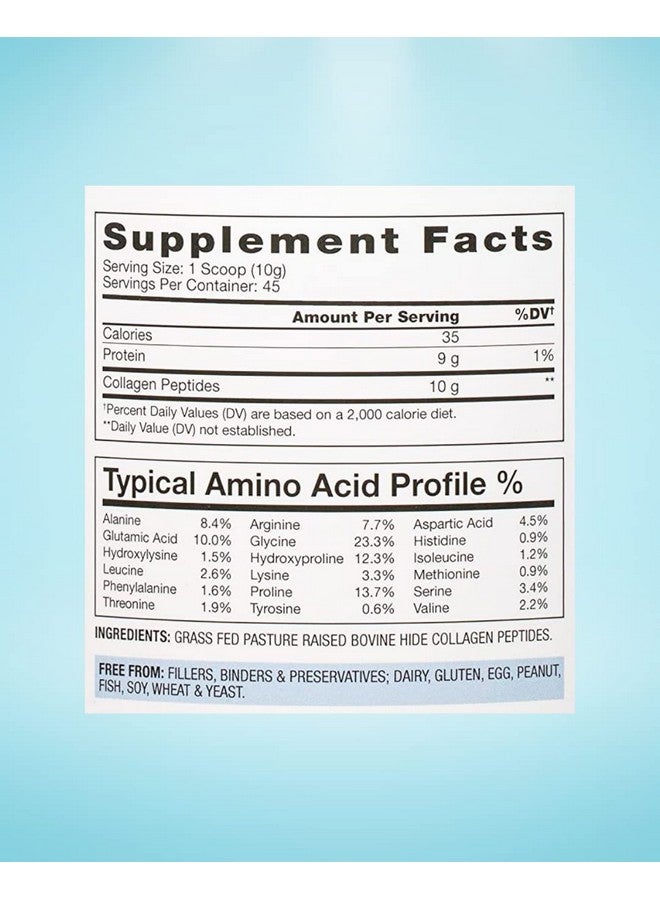 BioOptimal Grass Fed Collagen Powder Unflavored & Water Soluble Hydrolyzed Collagen Peptides 15.87 Ounces (450 Grams) - Image 4