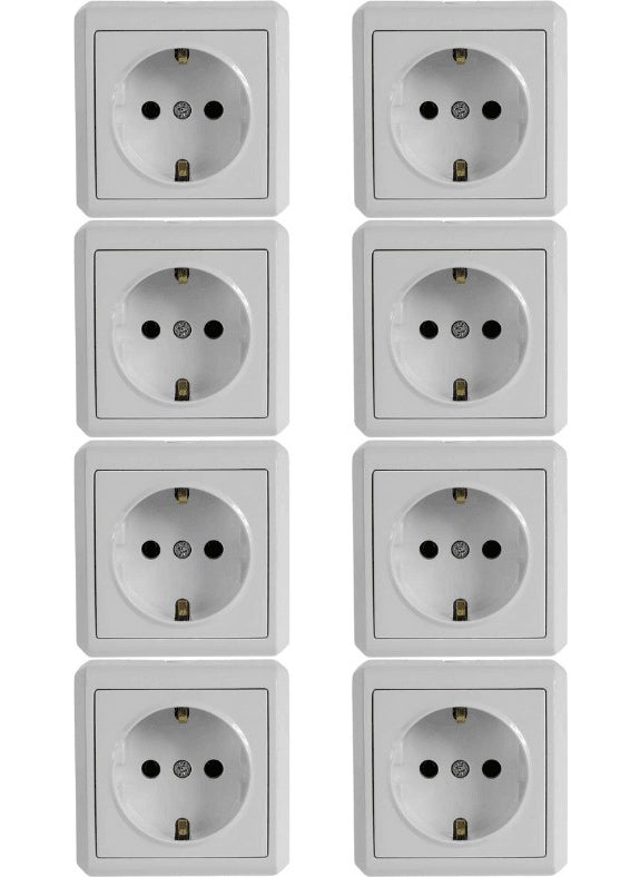 Viko - Vera Surface Mounted Grounded Socket White (With Frame) 90681008 (8 Pieces) - Image 1