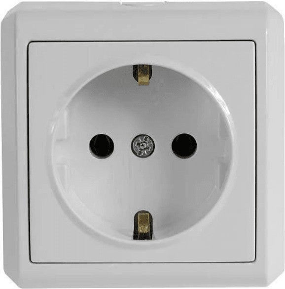 Viko - Vera Surface Mounted Grounded Socket White (With Frame) 90681008 (8 Pieces) - Image 1