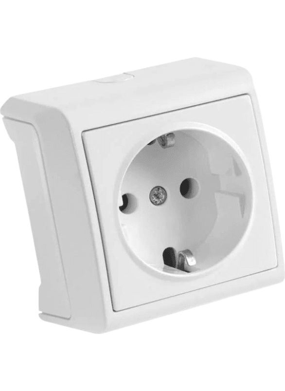 Viko - Vera Surface Mounted Grounded Socket White (With Frame) 90681008 (8 Pieces) - Image 1