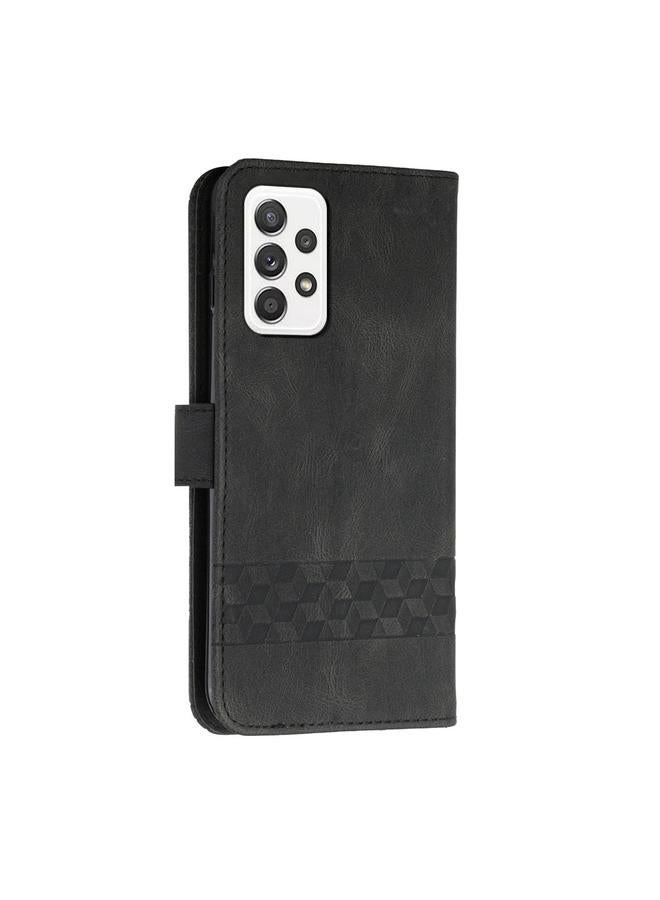 erorex Case For Samsung Galaxy A53 5G Cubic Skin Feel Flip Leather Phone Case - Image 3