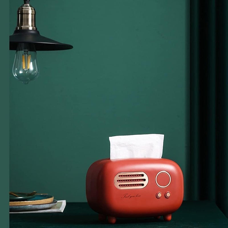 SUNBEET Vintage Retro Small Tissue Box Holder & Paper Towel Dispenser for Office, Living Room, Bedroom, Night Stand & Desk - Image 2