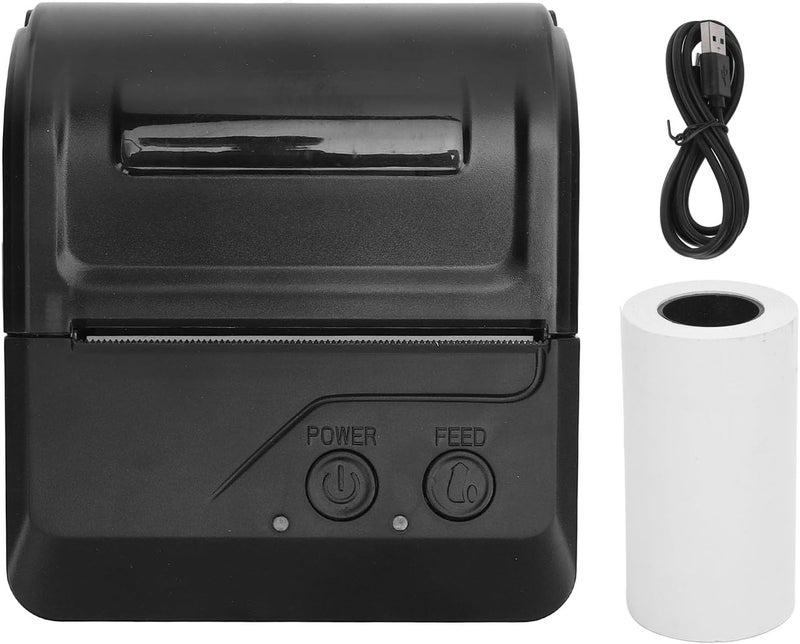Thermal Label Printer, 80mm Portable USB Shipping Label Printer with 203dpi Thermal Printing for Small Business - Image 1