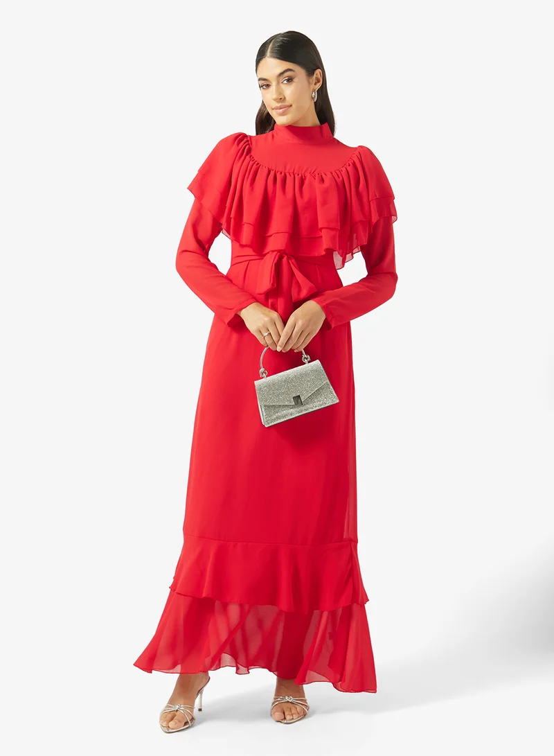 Khizana  High Neck Ruffled Dress for Women | Best Price UAE