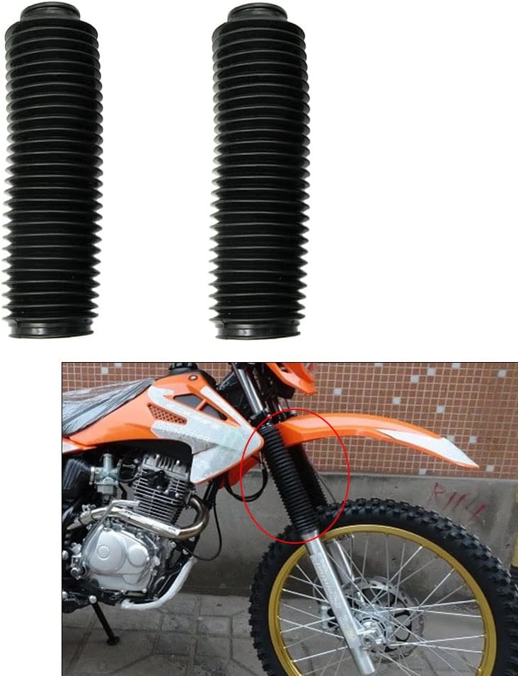 OTOM 10" Universal Motorcycle Bike Front Fork Cover, Rubber Front Fork Dust Cover Boots Protector Shock Gaiters Pad Wrap Cover Set - Image 1