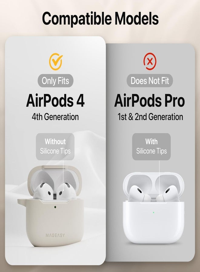 MAGEASY Designed for AirPods 4 Case - Shockproof Protective Case for AirPods 4, Stain-resistant, Smooth & Skin-friendly, Support Wireless Charging - Skin (Desert Green) - Image 2