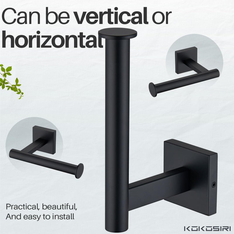 KOKOSIRI Toilet Paper Holder for Bathroom Toilet Roll Holder Hold Mega Rolls Wall Mounted  Matte Black Stainless Steel 2 Pack  B2008BK-P2 - Image 3