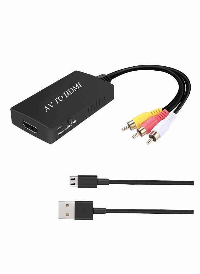 ماركة غير محددة محول HDMI إلى RCA ، محول HDMI إلى AV 3RCA CVBs للفيديو والصوت التوافقي يدعم PAL و NTSC لجهاز TV Stick و Roku و Apple TV و الكمبيوتر الشخصي و اللابتوب و Xbox و HDTV  - Image 1