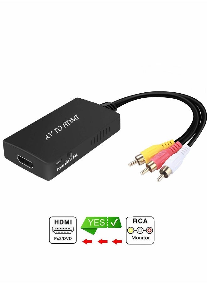 ماركة غير محددة محول HDMI إلى RCA ، محول HDMI إلى AV 3RCA CVBs للفيديو والصوت التوافقي يدعم PAL و NTSC لجهاز TV Stick و Roku و Apple TV و الكمبيوتر الشخصي و اللابتوب و Xbox و HDTV  - Image 3