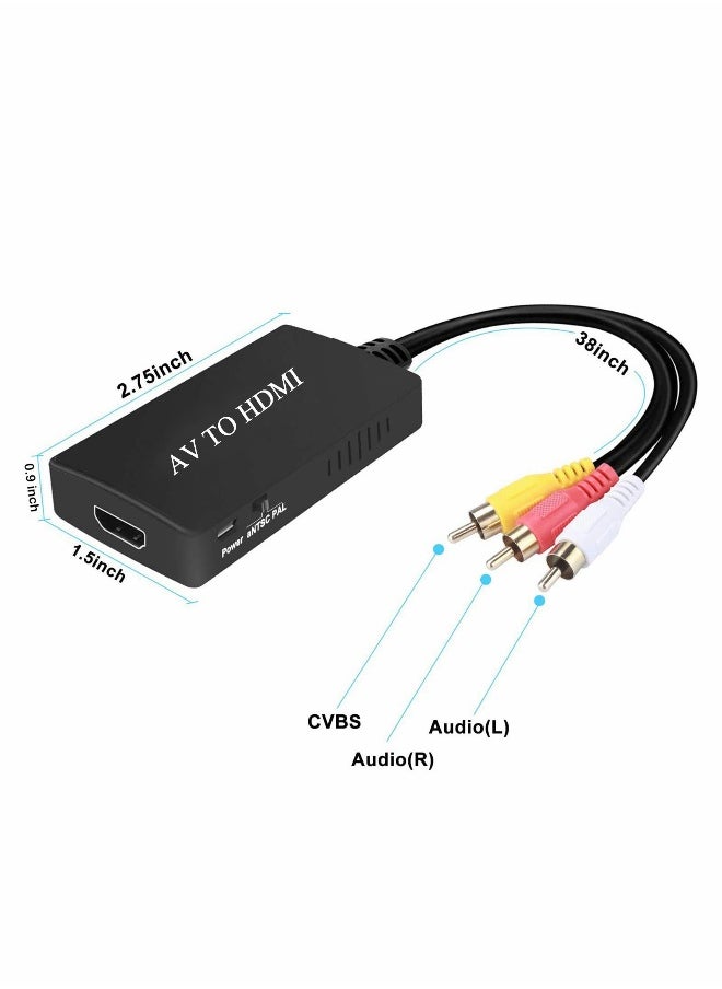 ماركة غير محددة محول HDMI إلى RCA ، محول HDMI إلى AV 3RCA CVBs للفيديو والصوت التوافقي يدعم PAL و NTSC لجهاز TV Stick و Roku و Apple TV و الكمبيوتر الشخصي و اللابتوب و Xbox و HDTV  - Image 4