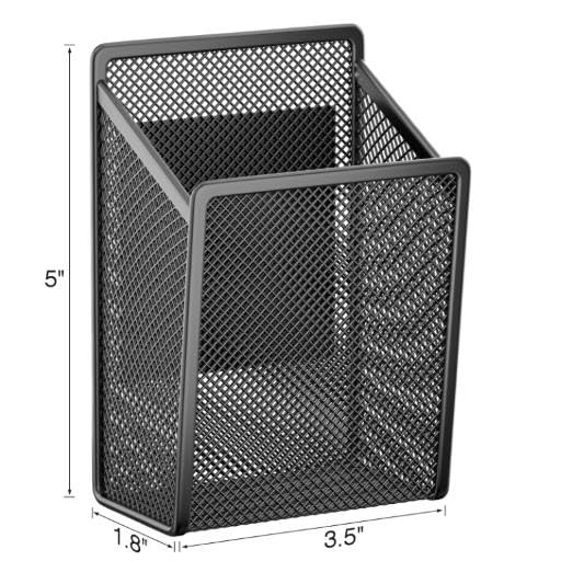 LUCYCAZ Magnetic Pen Holder - Single Magnetic Pencil Locker Holder Organizer, Strong Magnets Mesh Marker Holder Pen Basket for Whiteboard, Refrigerator and Locker - Image 2