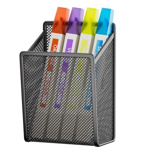 LUCYCAZ Magnetic Pen Holder - Single Magnetic Pencil Locker Holder Organizer, Strong Magnets Mesh Marker Holder Pen Basket for Whiteboard, Refrigerator and Locker - Image 3