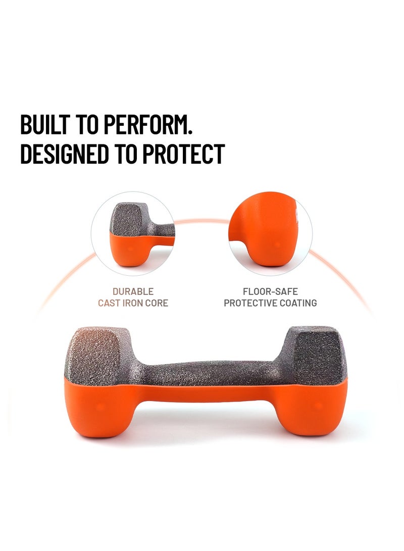 أكسوكس زوج دامبل نيوبرين أكس أوكس 5 كجم للتمارين المنزلية وبناء القوة – قبضة PVC مضادة للانزلاق للرجال والنساء - Image 3