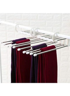 Generic Stainless Steel Pants Hangers Trousers Rack Closet Hangers Jeans Clothes Organizer Folding Storage Rack Trousers Hangers Space Saving - Black  - Image 2