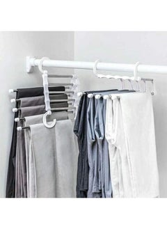 Generic Stainless Steel Pants Hangers Trousers Rack Closet Hangers Jeans Clothes Organizer Folding Storage Rack Trousers Hangers Space Saving - Black  - Image 3