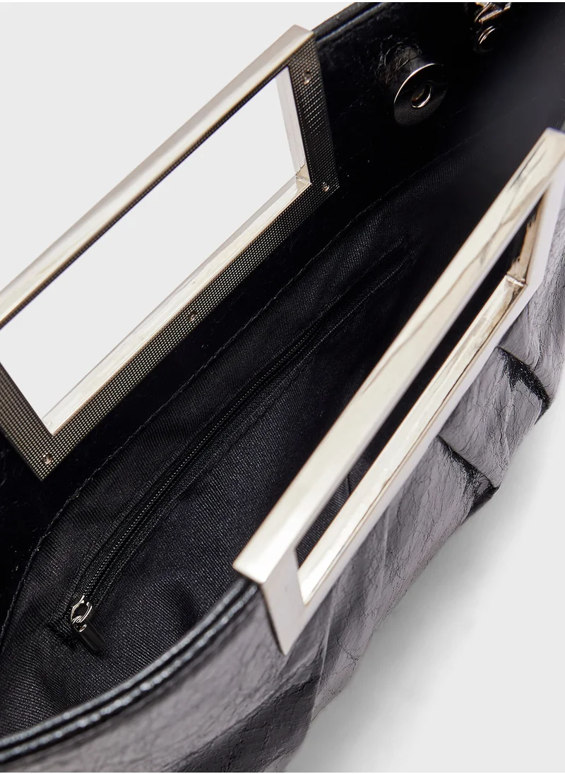 Ginger Crackle Textured Clutch Bag