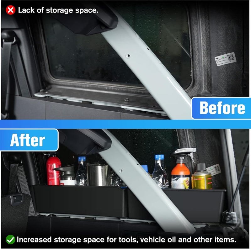 LitMiRaCle Trunk Storage Tray Organizers Rear Cargo Side Box Applicable to Ford Bronco 2021 2022 2023 4 Door, Trunk Caddy Box, Internal Accessories, Black Matte Finish (Right Storage Box) - Image 2