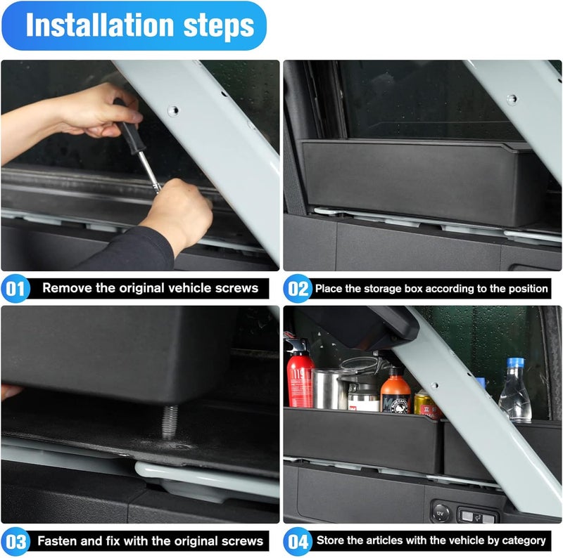 LitMiRaCle Trunk Storage Tray Organizers Rear Cargo Side Box Applicable to Ford Bronco 2021 2022 2023 4 Door, Trunk Caddy Box, Internal Accessories, Black Matte Finish (Right Storage Box) - Image 4